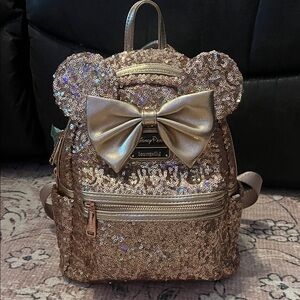 Loungefly Rose Gold Sequin Mini Backpack